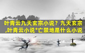 叶青云九天玄宗小说？九天玄宗,叶青云小说*亡禁地是什么小说插图