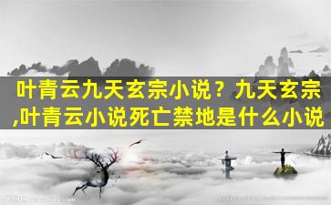 叶青云九天玄宗小说？九天玄宗,叶青云小说*亡禁地是什么小说