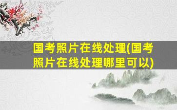 国考照片在线处理(国考照片在线处理哪里可以)