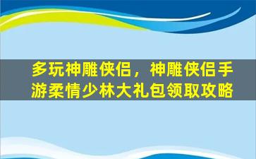 多玩神雕侠侣，神雕侠侣手游柔情少林大礼包领取攻略插图