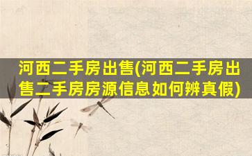 河西二手房*(河西二手房*二手房房源信息如何辨真假)