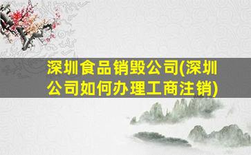 深圳食品销毁*(深圳*如何办理工商注销)