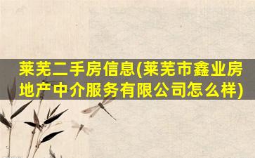 莱芜二手房信息(莱芜市鑫业房地产中介服务有限*怎么样)